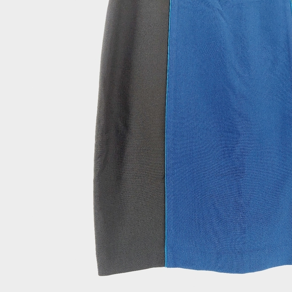 Tahari Arthur S. Levine Black and Blue Pencil Crew Neck Midi Dress P2987 - Picture 4 of 8
